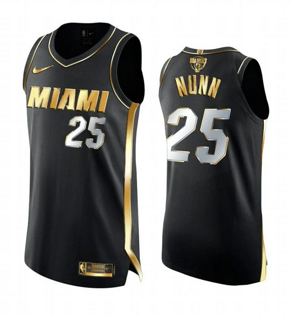 Men's Miami Heat #25 Kendrick Nunn 2019 Golden Edition Black Stitched NBA Jersey